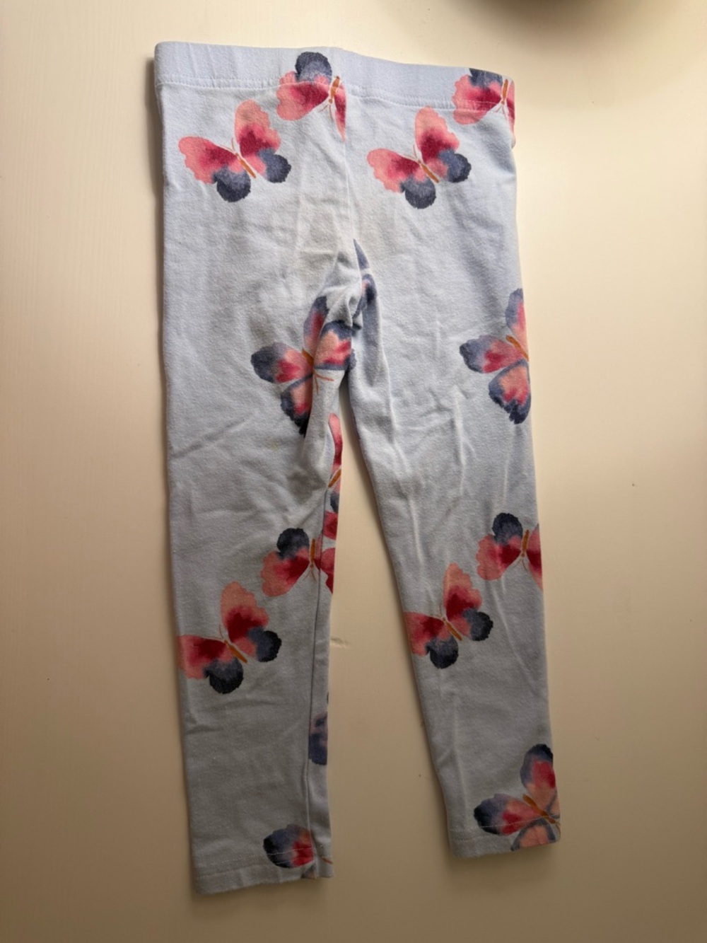 Carter's Light Blue Leggings with Pink and Purple Butterflies 4T